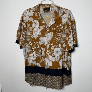 ZARA Men's Relaxed Fit Tropical‎ Floral Short Sleeve Button Up Shirt